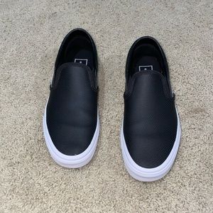 leather slip on vans